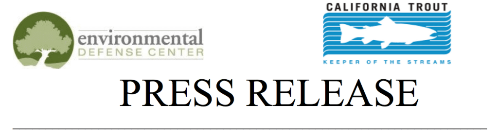 CalTrout Sues Bureau of Reclamation Over Endangered Steelhead Deaths