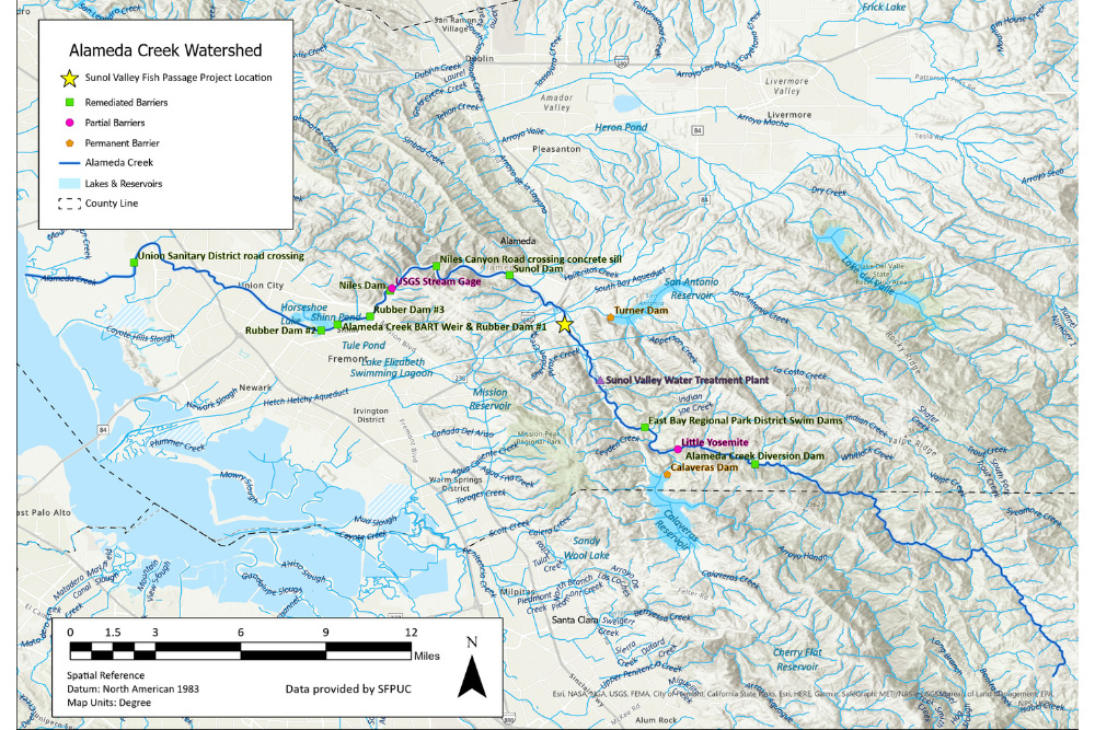 Map of Alameda Creek